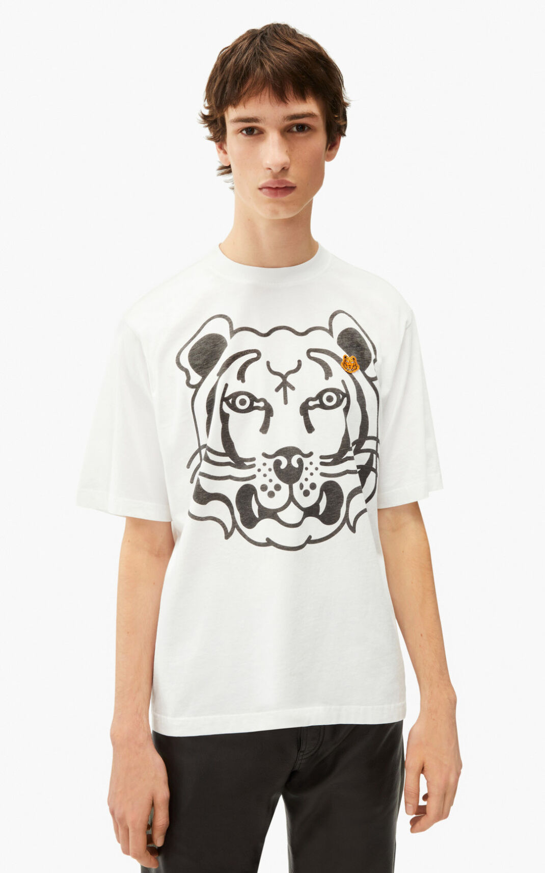 T Shirt Kenzo K Tiger oversized Homme Blanche | TWXL-68249